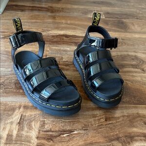 Dr. Martens Blaire Glossy Black Sandals
